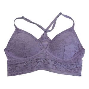 Victorias Secret Bra Purple Push-Up Bralette Lace Racerback Longline Size S